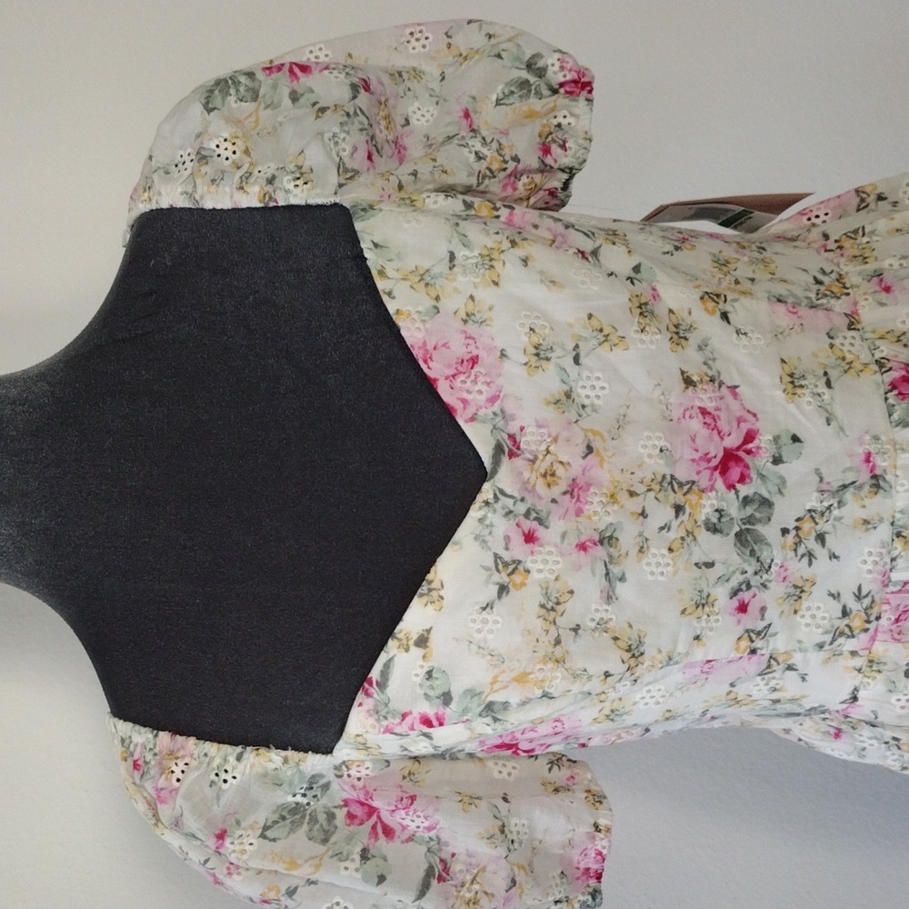 City Studio Pink Floral Eyelet Mini Dress, Size L - Picture 4 of 16